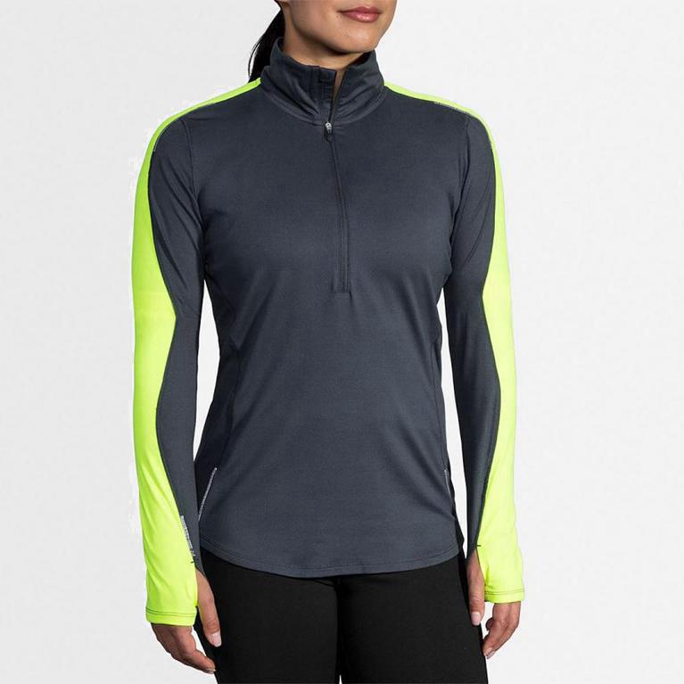 Brooks Nightlife Half Zip Womens Running Jackets - Grey - Philippines (701946FUS)